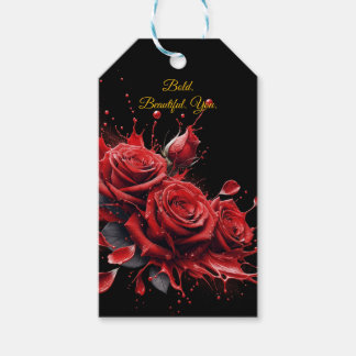 Etiqueta Para Presente Rosas em Bloom - Aniversário Elegante