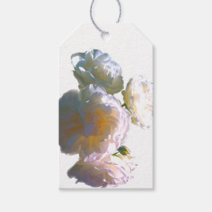 Etiqueta Para Presente Rosas esbranquiçados de cor laranja esbranquiçada