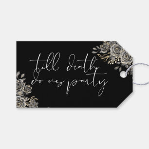 Etiqueta Para Presente Rosas Pretas e Brancas Favor de Casamento Floral G