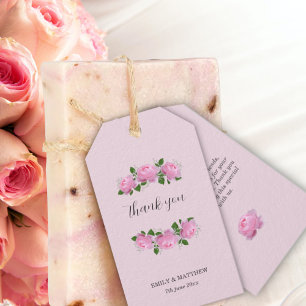 Etiqueta Para Presente Rosas Rosa Fragrantes, Casamento Obrigado,