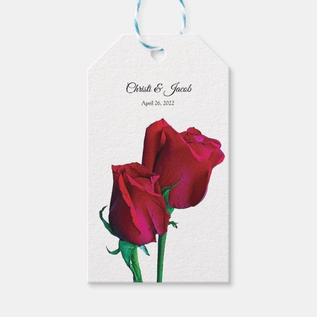 Etiqueta Para Presente Rosas Vermelhas (Frente)