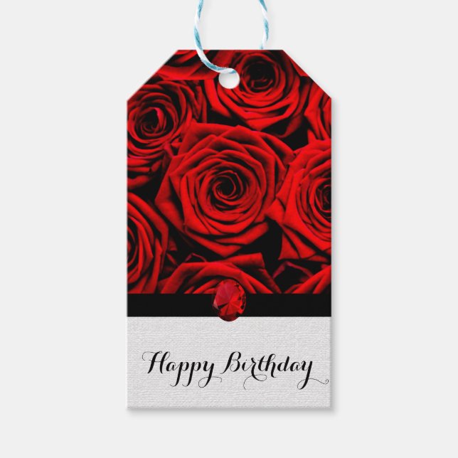 Etiqueta Para Presente Rosas vermelhas (Frente)