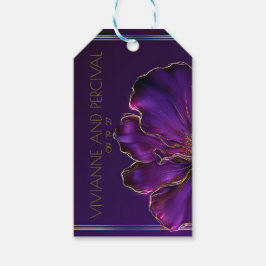 Etiqueta Para Presente Rosas Violeta Luminosas Casamento Moderno