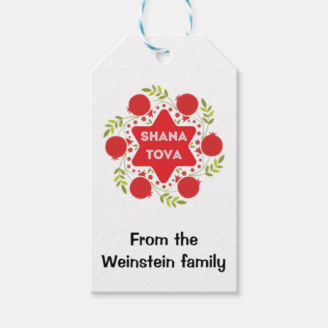 Etiqueta Para Presente Rosh Hashanah Personalizada (Frente)