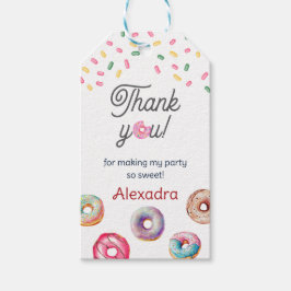 Etiqueta Para Presente Rosquinha doce, uma festa cor-de-rosa primeiro ani
