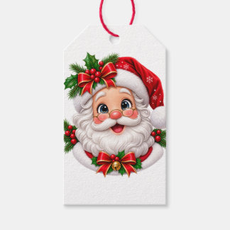 Etiqueta Para Presente Rosto Bonito do Papai Noel