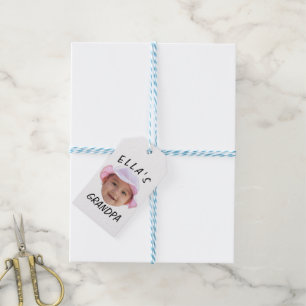 Etiqueta Para Presente Rosto de Bebê Personalizado Foto Texto Vô