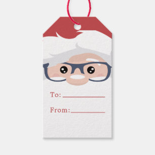 Etiqueta Para Presente Rosto do Papai Noel Natal Moderno Personalizado
