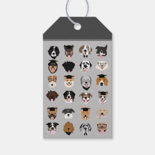 Etiqueta Para Presente Rostos de Cachorro de Graduação
