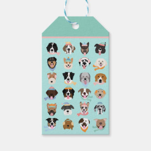 Etiqueta Para Presente Rostos de Cachorro Inverno