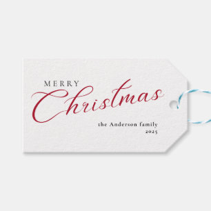 Etiqueta Para Presente Roteiro de Caligrafia Elegante Moderna Feliz Natal