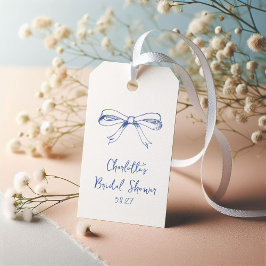 Etiqueta Para Presente Roteiro Manuscrito Coquette Laço Azul Chuva de Pre