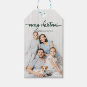 Etiqueta Para Presente Roteiro Verde Feliz Natal Foto Personalizada