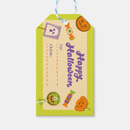 Etiqueta Para Presente Rótulo Assustador de Tratamento de Halloween