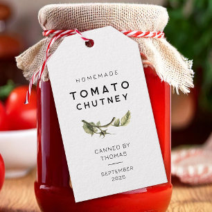 Etiqueta Para Presente Rótulo de Chutney de Tomate com folha de tomate aq