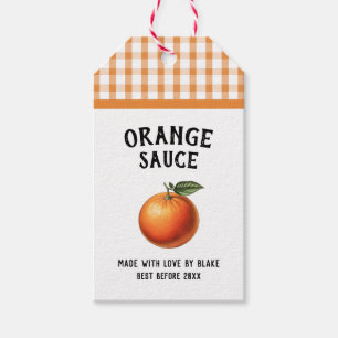 Etiqueta Para Presente Rótulo de conserva de molho de laranja xadrez