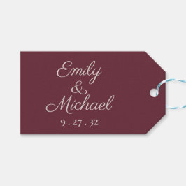 Etiqueta Para Presente Rótulo de Favorito Minimalista Roxo Ameixa Script