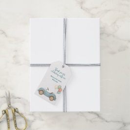 Etiqueta Para Presente Rótulo de presente de aniversário com balões azuis