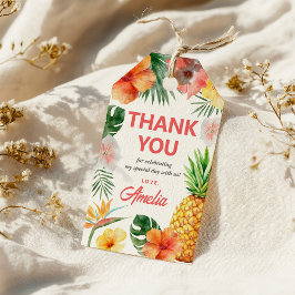 Etiqueta Para Presente Rótulo de presente de aniversário havaiano tropica