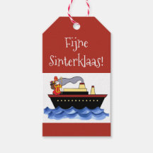 Rótulo de presente tradicional do Sinterklaas verm