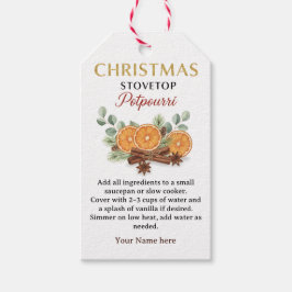 Etiqueta Para Presente Rótulo de Receita de Potpourri de Fogão de Natal