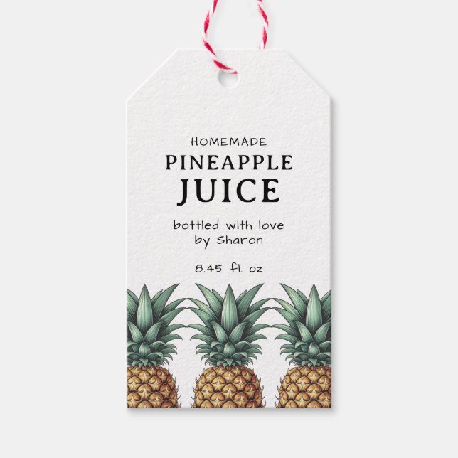 Etiqueta Para Presente Rótulo de Suco de Abacaxi (Frente)