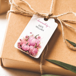 Etiqueta Para Presente Rótulo de tema de outono rosa para itens caseiros