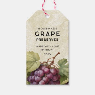Etiqueta Para Presente Rótulos vintage de geleia de uva com uvas vermelha