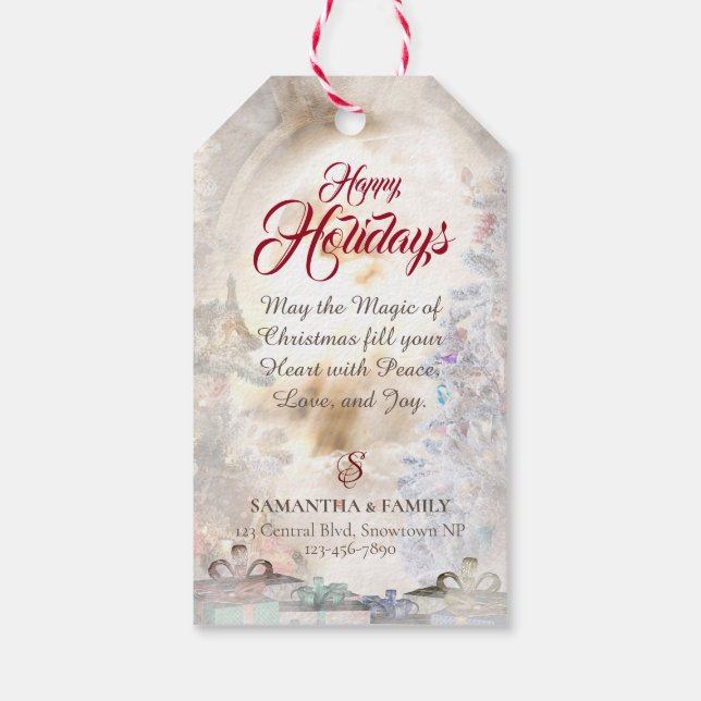 Etiqueta Para Presente Rough Collie & Kitten - Natal personalizado (Verso)