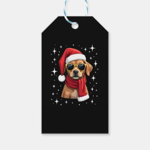Etiqueta Para Presente Roupa de Natal Luzes de Natal Cachorro Boxer Diver