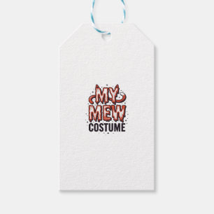 Etiqueta Para Presente Roupa engraçada de gato miando para o Halloween co