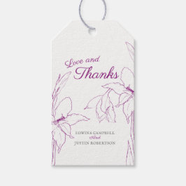 Etiqueta Para Presente Roxo de amores e obrigados