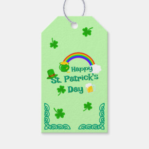 Etiqueta Para Presente Rua do dia de Patrick Shamrock Pote do Dourado Nó