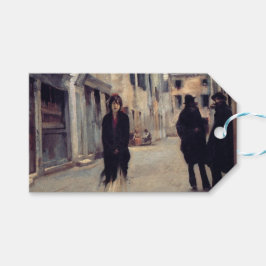 Etiqueta Para Presente Rua em Veneza (Mulher Elegante) (Cantora Sargent)