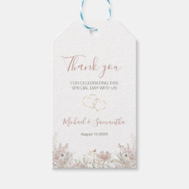 Etiqueta Para Presente Rubor e Primavera de Casamento com Flores Silvestr