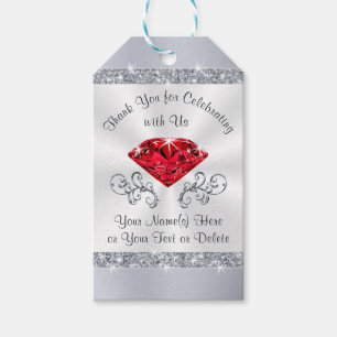 Etiqueta Para Presente Ruby Wedding Anniversário Favor ou Qualquer Ocasiã