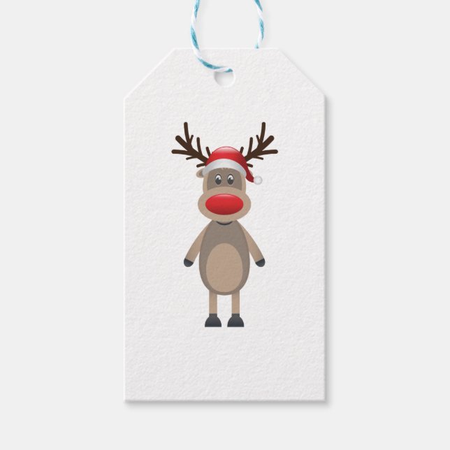 Etiqueta Para Presente Rudolf, a Design de Natal da Reindeer (Frente)