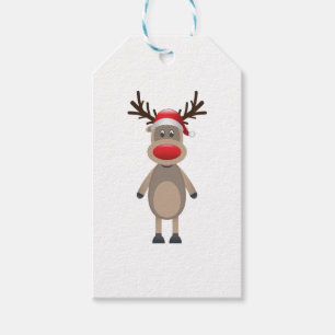 Etiqueta Para Presente Rudolf o design bonito do Natal da rena