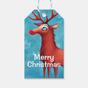 Etiqueta Para Presente Rudolph, a rena vermelha