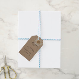 Etiqueta Para Presente Russo Kraft Seco Floral Obrigado