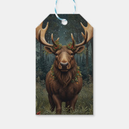 Etiqueta Para Presente Rustic Christmas moose deer boho woodland forest