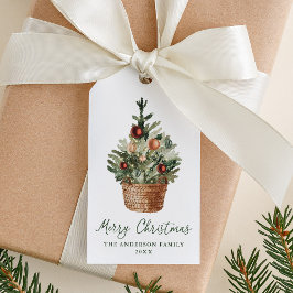 Etiqueta Para Presente Rustic Christmas Tree Ornaments Holiday
