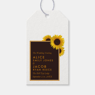 Etiqueta Para Presente Rustic Country Sunflower - Casamento Floral