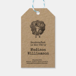 Etiqueta Para Presente Rustic Handmade in USA | Impressão de ovinos