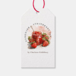 Etiqueta Para Presente Rustic Homemade Strawberry Jam Jar Hang Tag