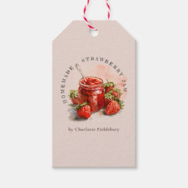 Etiqueta Para Presente Rustic Homemade Strawberry Jam Thank You Hang Tag