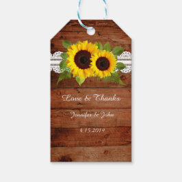 Etiqueta Para Presente Rustic Lace Sunflower Casamento Favor Presente Tag