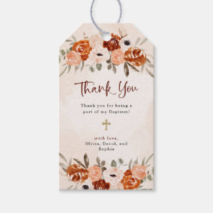 Etiqueta Para Presente Rustic Orange Boho   Blush Baptism De Cores Aquát