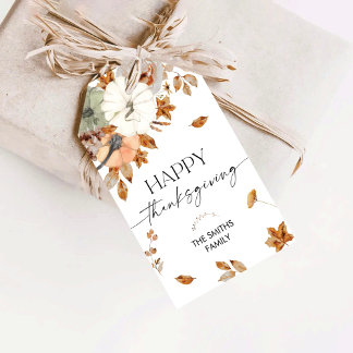 Etiqueta Para Presente Rustic Pumpkins Thanksgiving Dinner Gift Tag