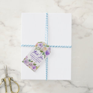 Etiqueta Para Presente Rustic Purple Floral Weds Favor Obrigado